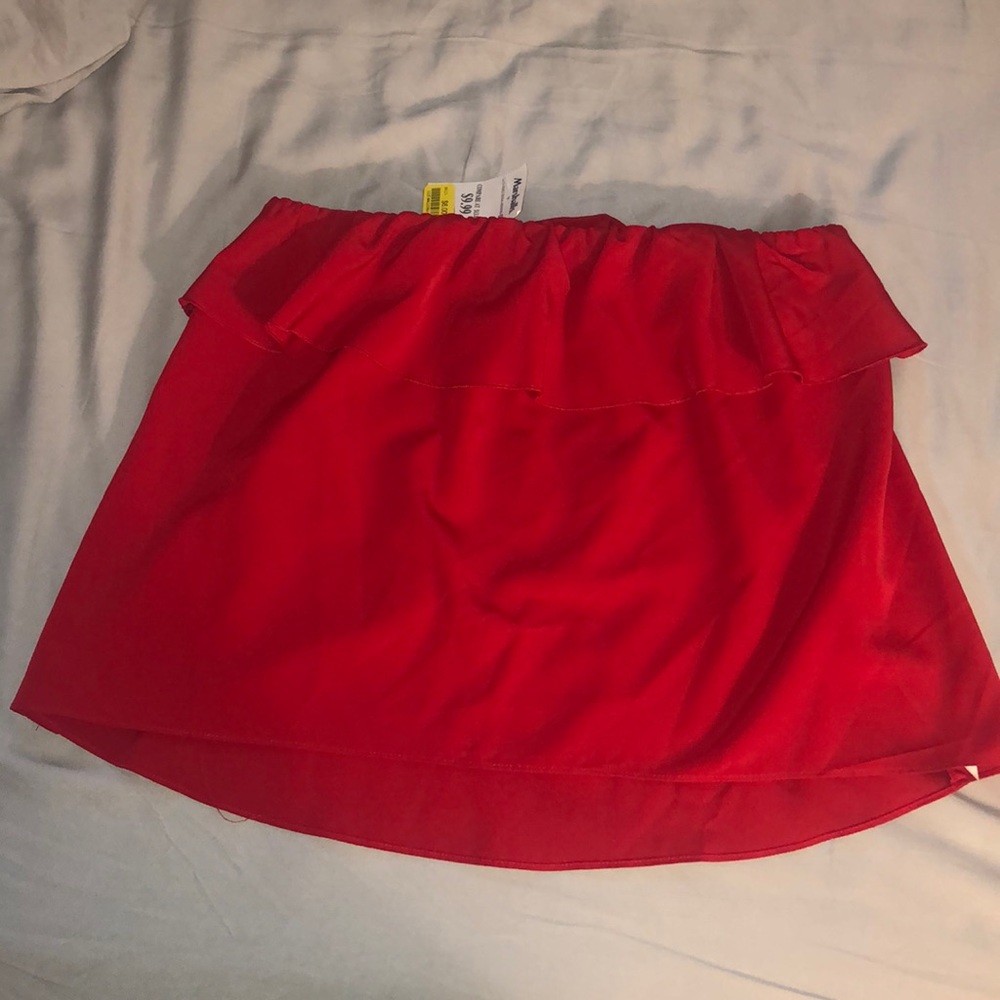 Red Strapless Top